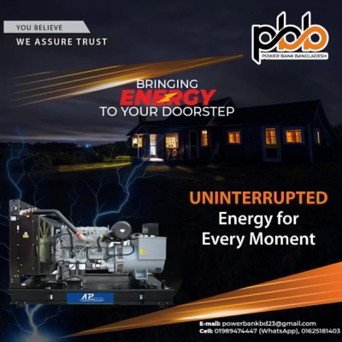Open diesel generator under a stormy sky: Uninterrupted energy for every moment